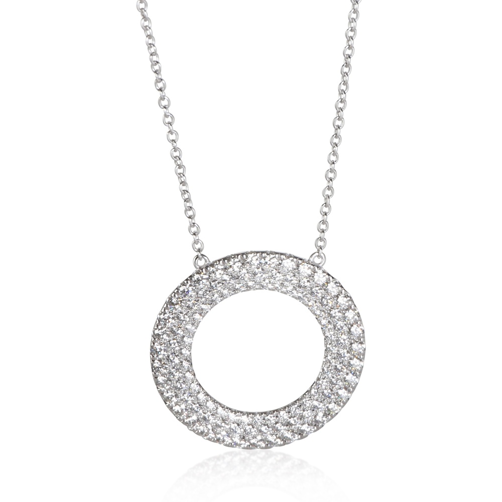 Tiffany & Co. White Gold Diamond Metro Circle Pendant